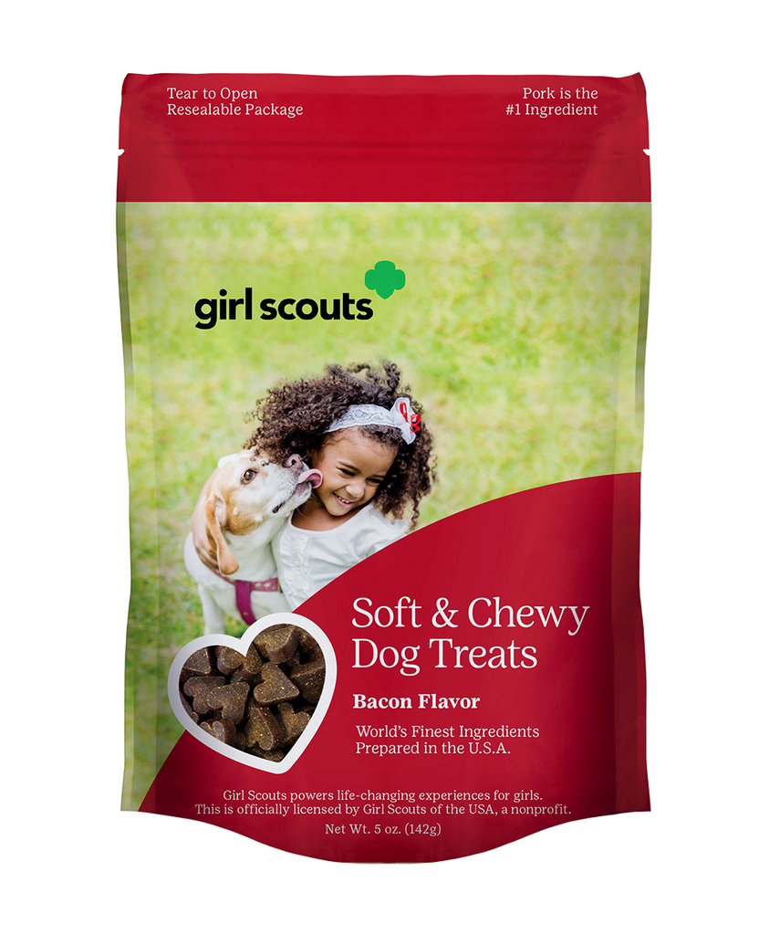 Girl Scouts Soft & Chewy Dog Treats - Bacon Flavor (bag front)