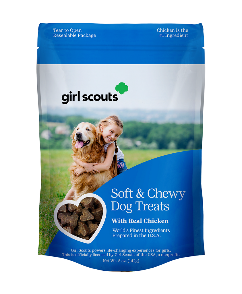 Girl Scouts Soft & Chewy Dog Treats - Chicken Flavor (bag front)