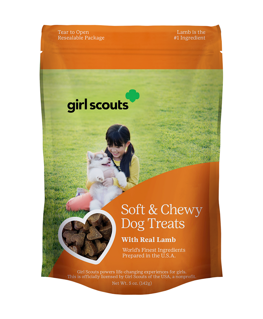 Girl Scouts Soft & Chewy Dog Treats - Lamb Flavor (bag front)
